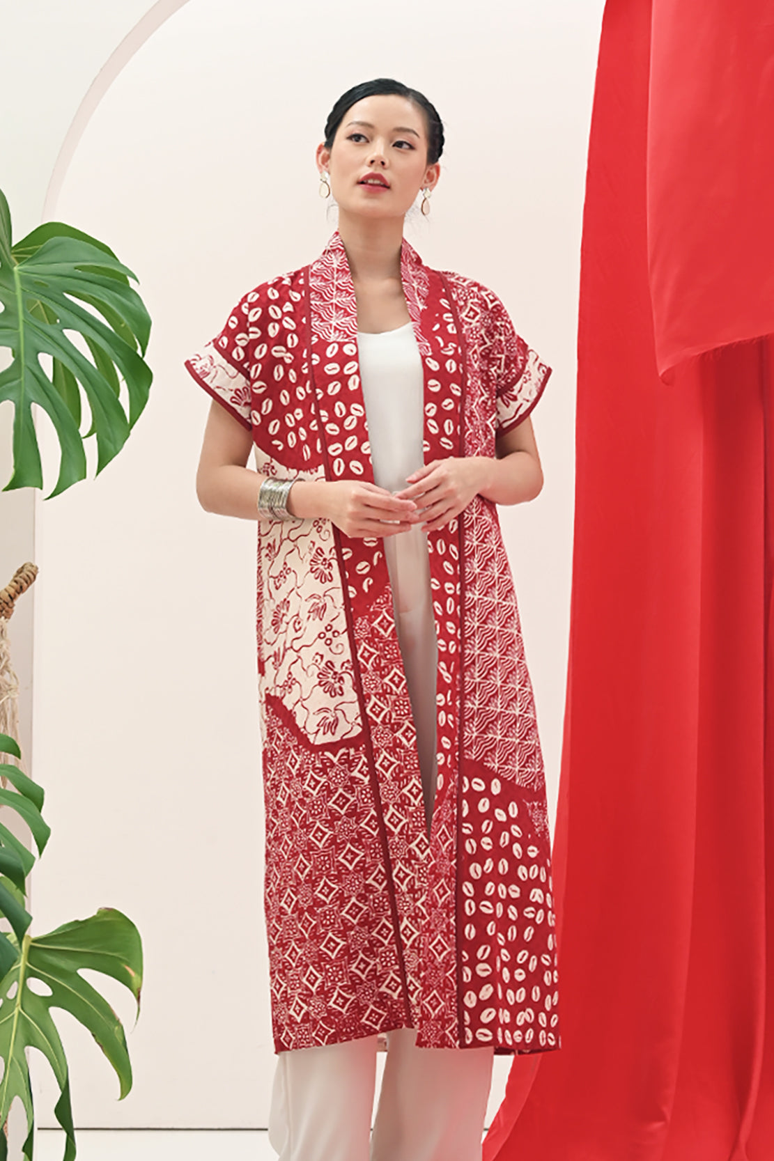 Outer Straight Dobi Merah Putih T3136