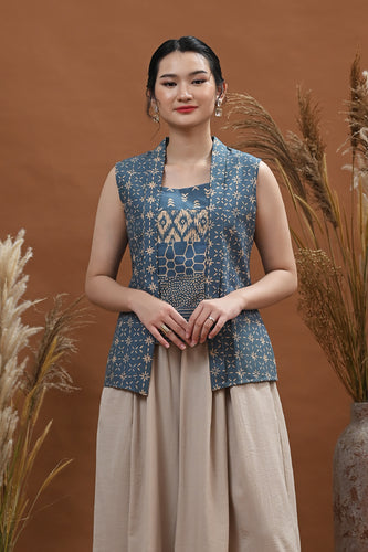 Kebaya Garut Sleeveless Blue T3048