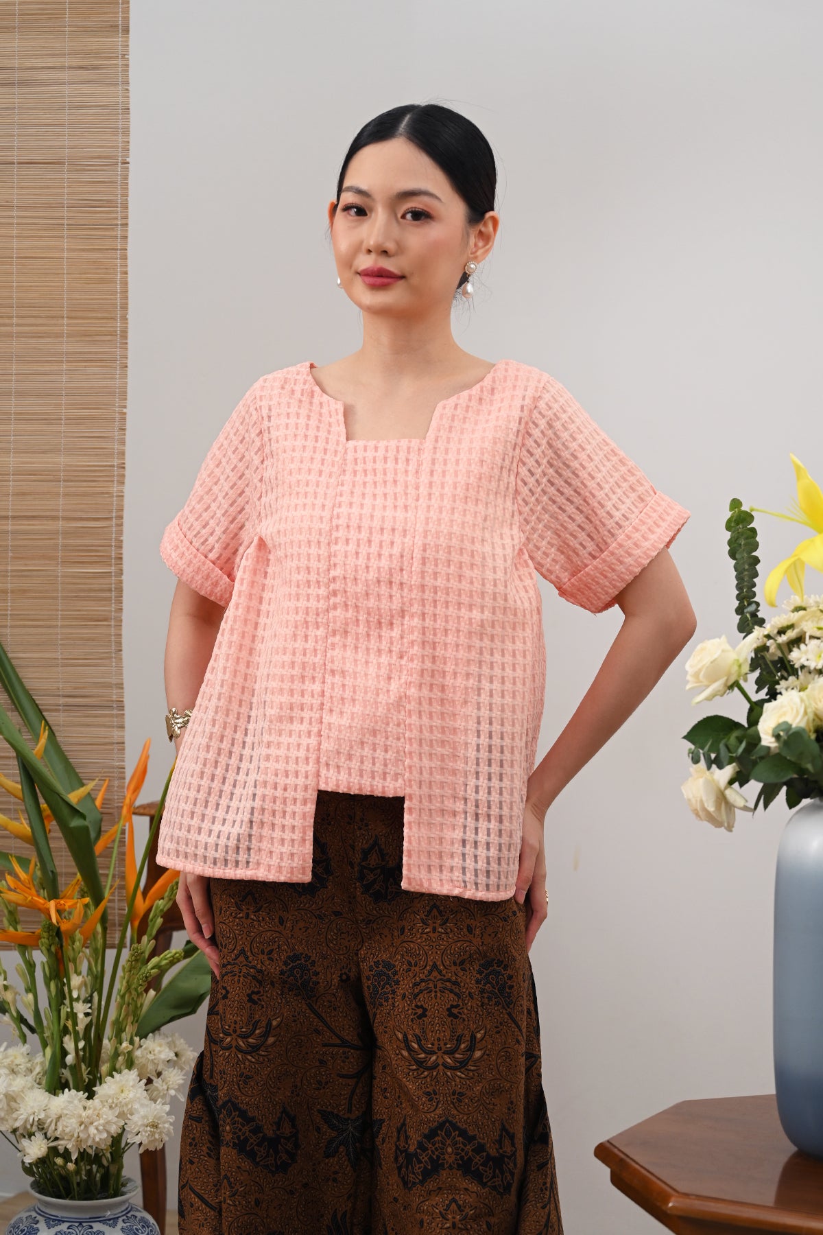 Kebaya Libra Organza Salmon T5593