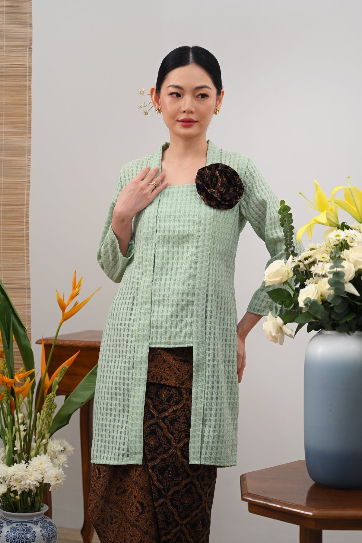 Kebaya Aling Organza Mint Basic T5615