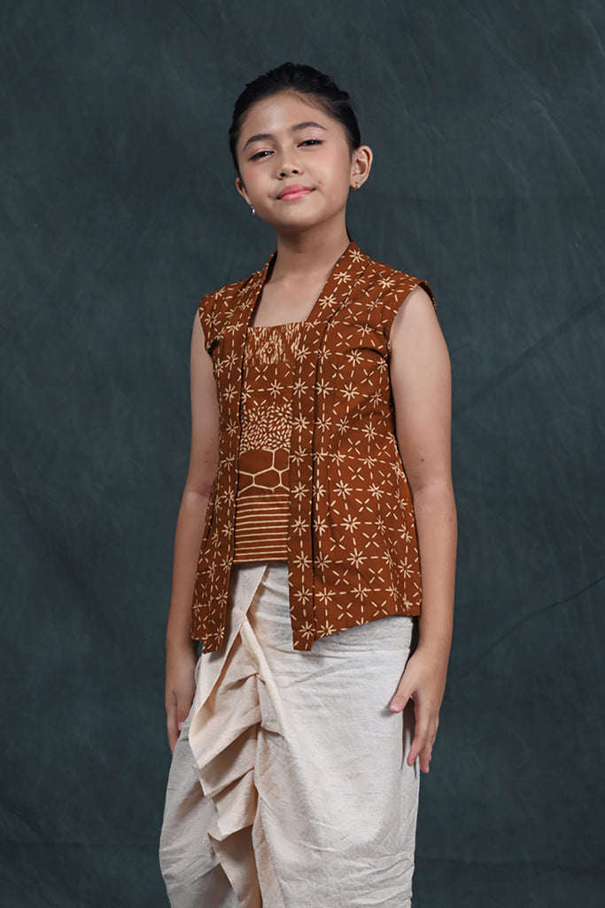 Kebaya Garut Sleeveless Brown K0003