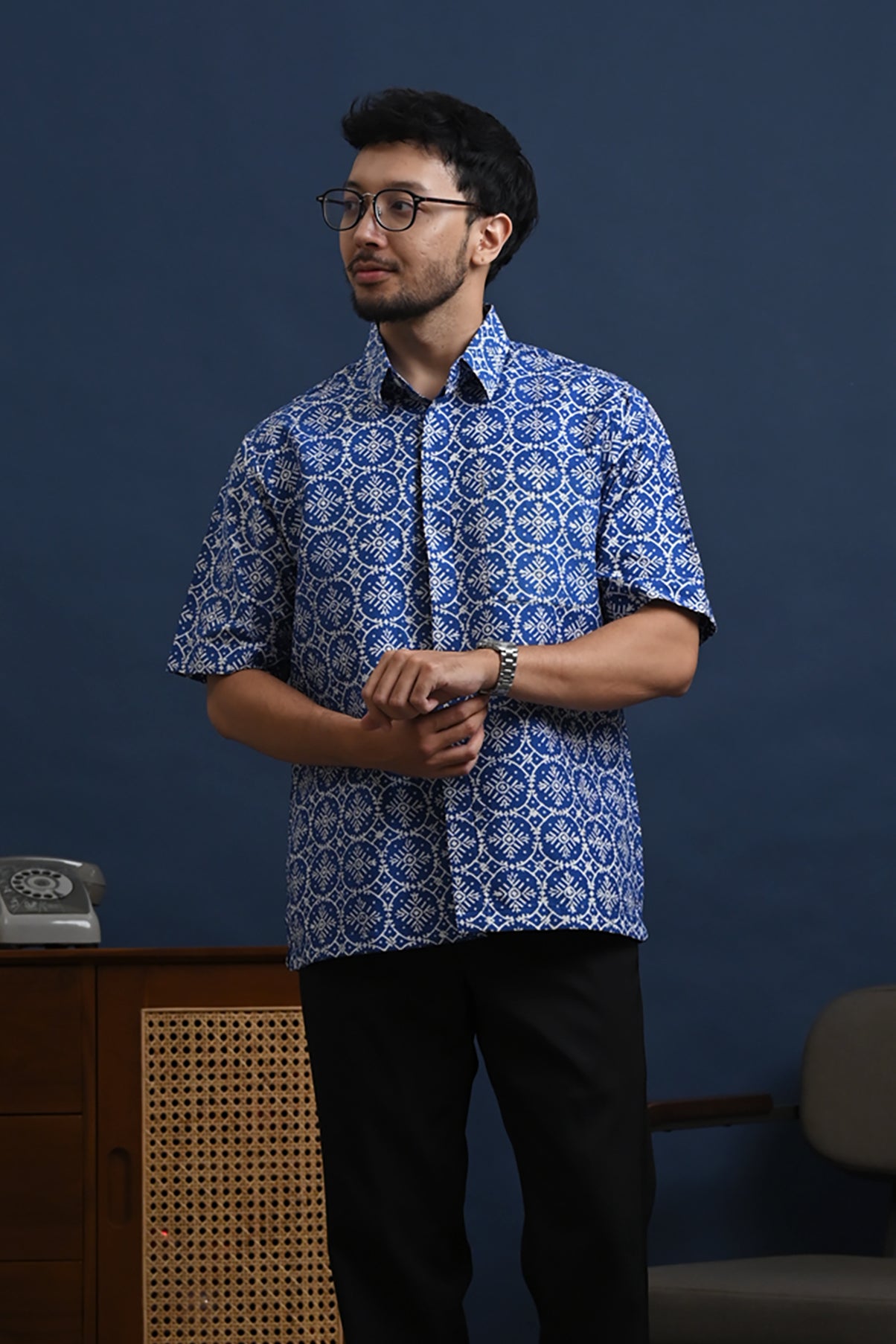 Jlamprang Blue Short M0307