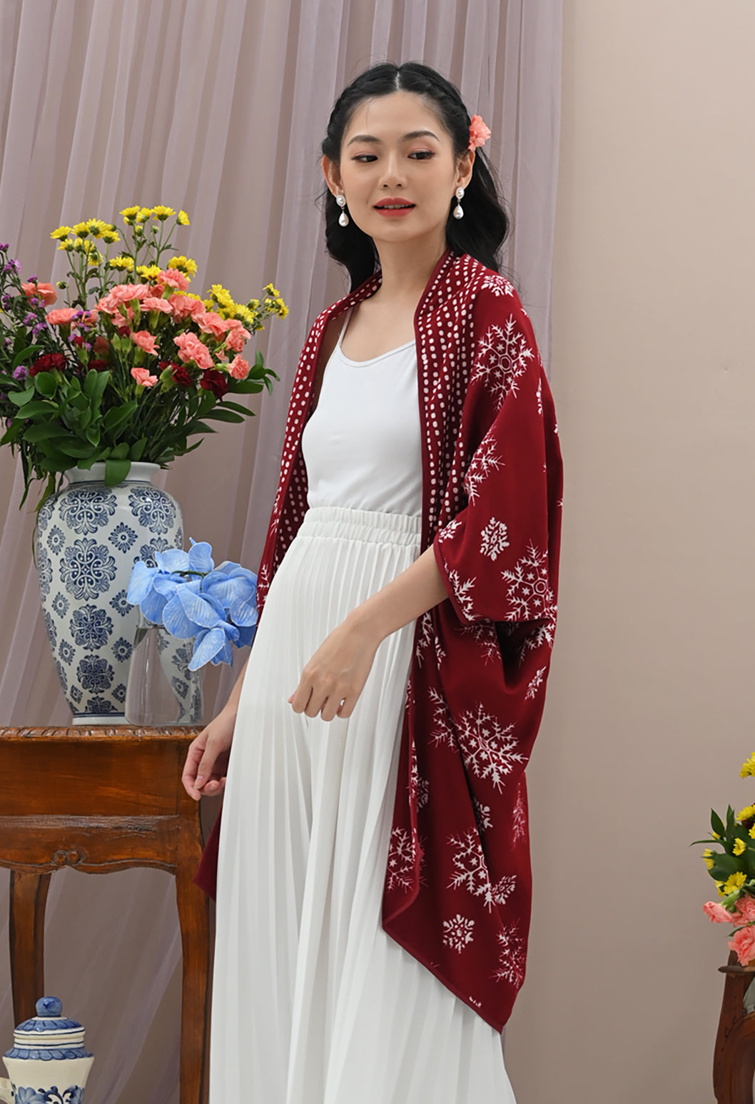 Noel Outer Rayon Red T2623