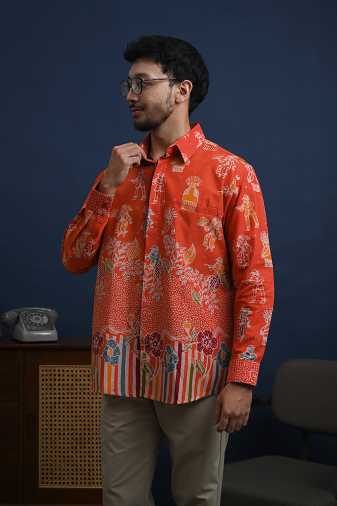 Betawi Wonogiren Orange Long L0154