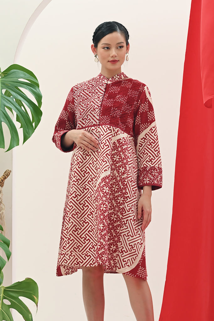 Abaya Dobi Merah Putih D0475