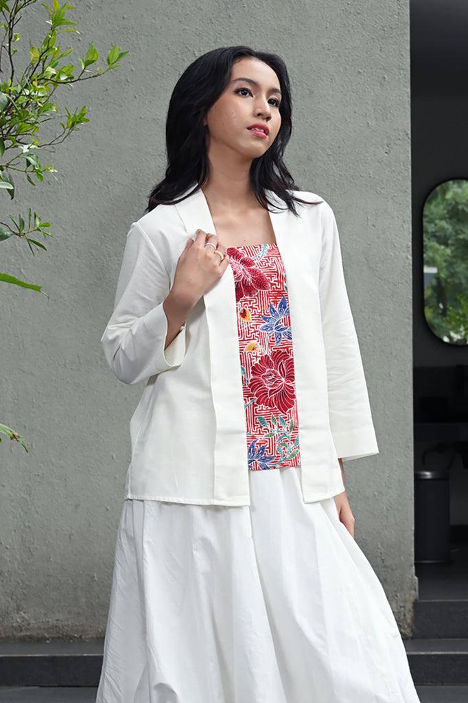 Kebaya Simple White Long PART of Mirae PART0304