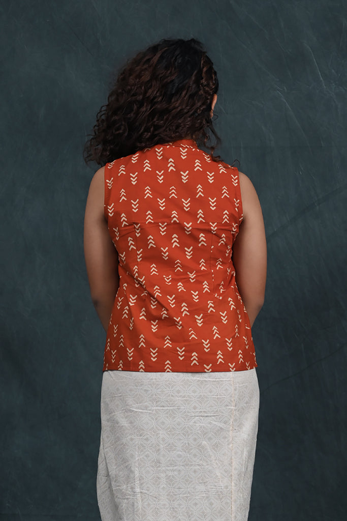 Kebaya Garut Sleeveless Orange K0009