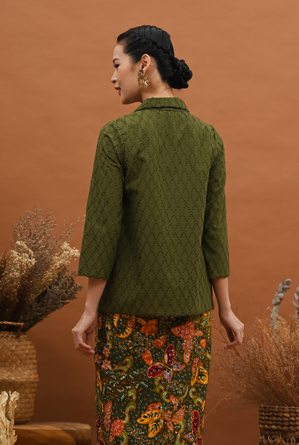 Kebaya Kartini Green Lasem T2860
