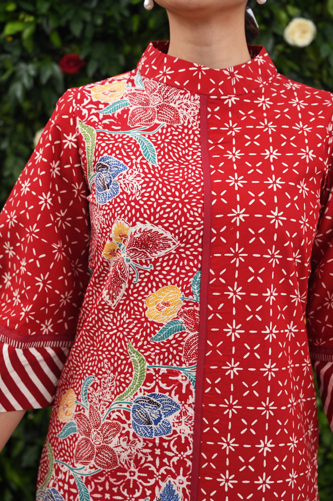 Dress Lesi Encim Merah Putih D0549