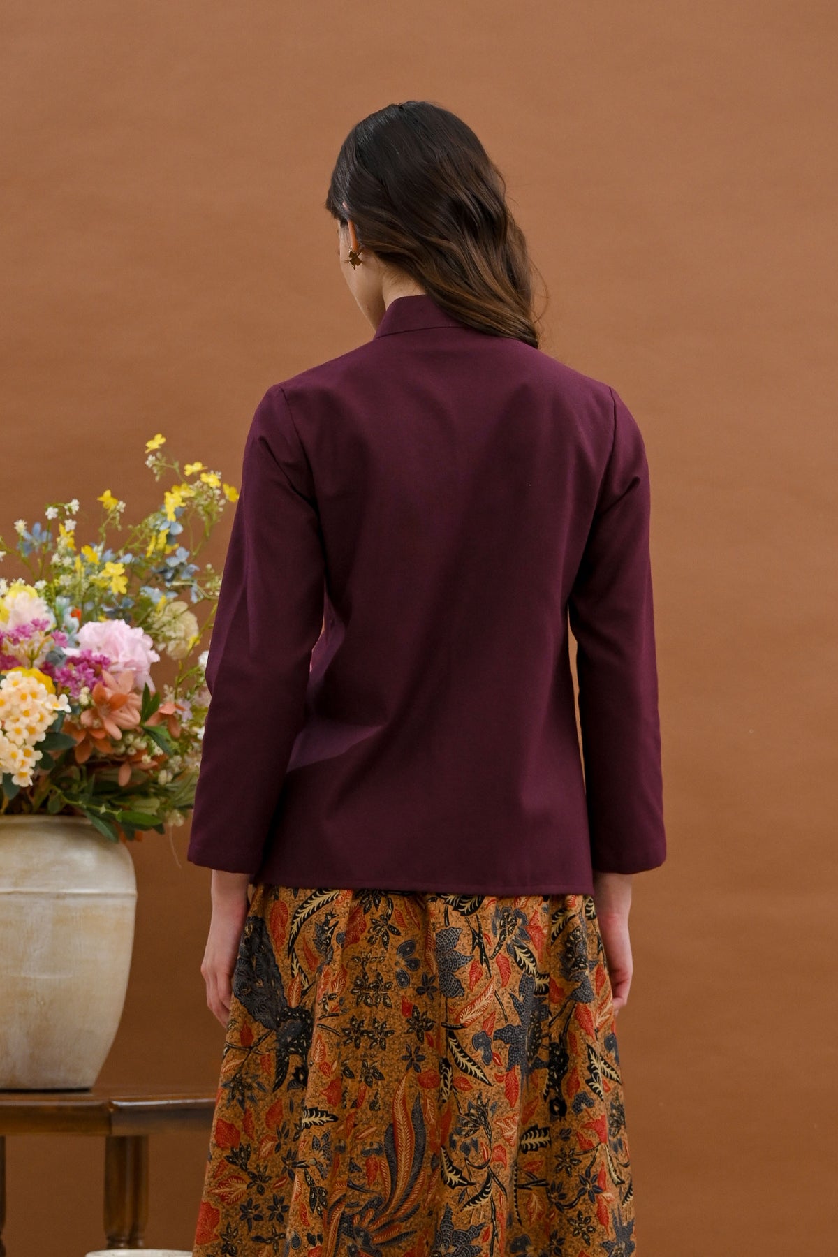 Cahaya Long Basic Burgundy T5524