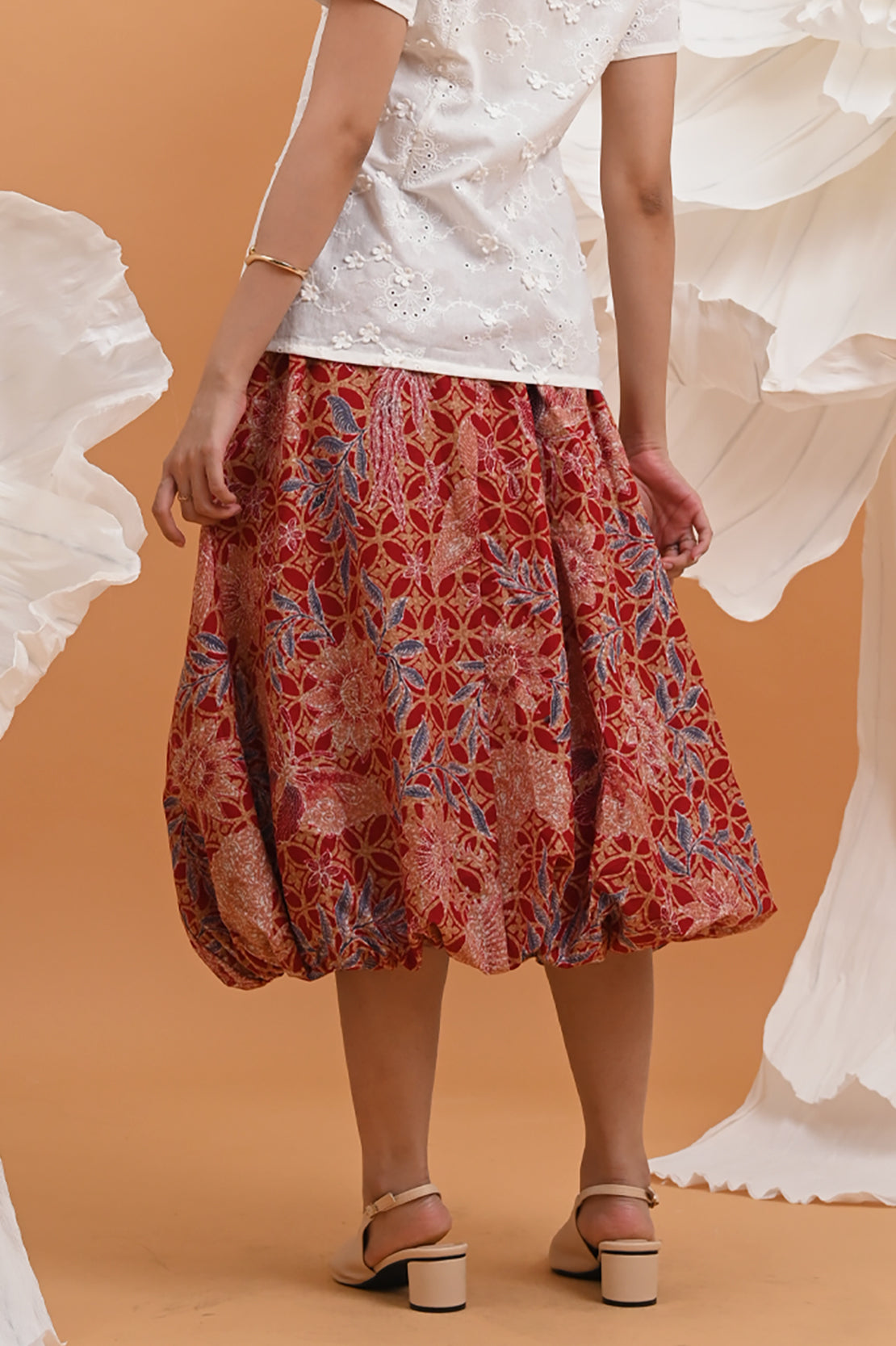 Balloon Skirt Encim Red P0467