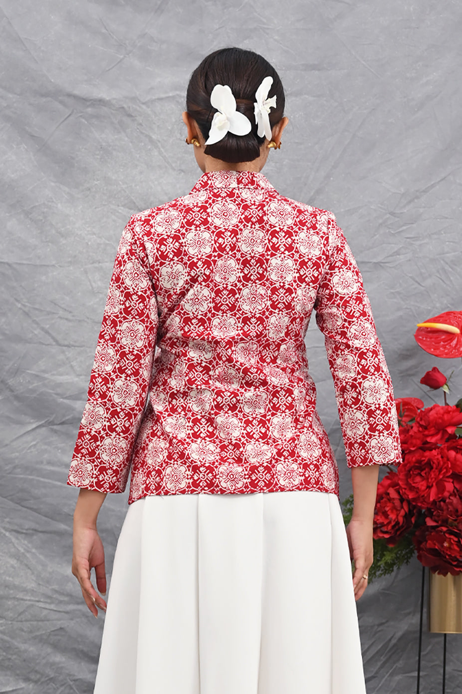 Kebaya Jlamprang Merah Putih T4476