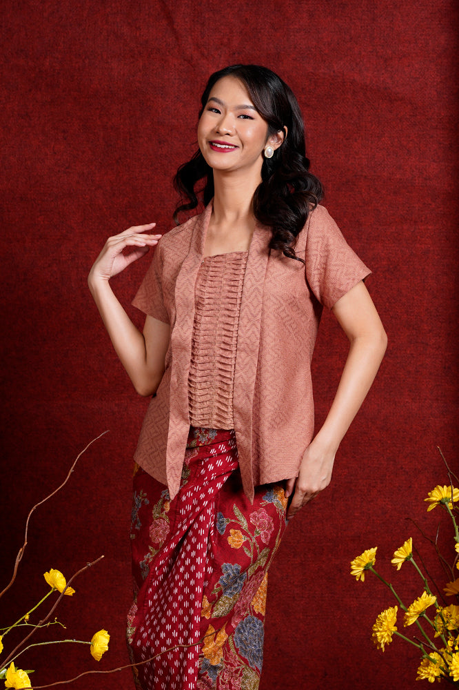 Kebaya Opnaisel Brown Dobi CNY T2733