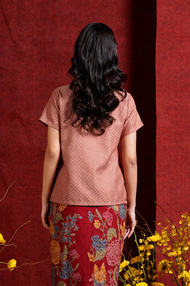 Kebaya Opnaisel Brown Dobi CNY T2733