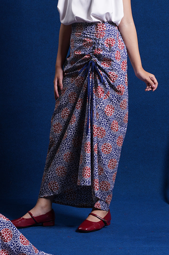 Jlamprang Skirt Blue P0189