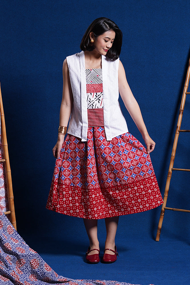 Jlamprang Skirt Red P0179