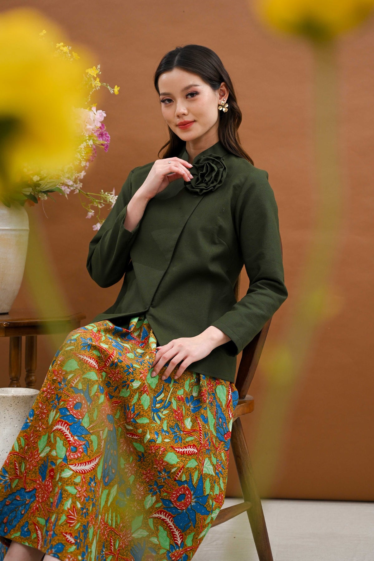 Cahaya Long Basic Green T5526