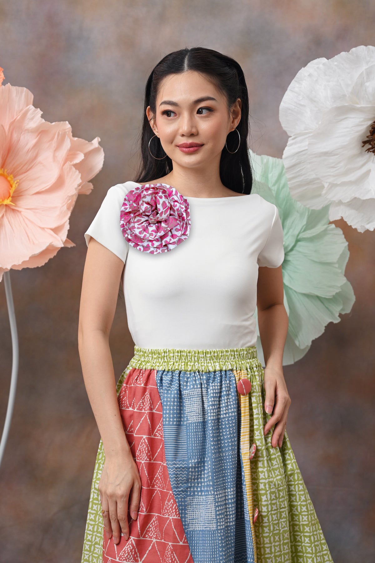 Bross Bunga Cirebon Pink A0101