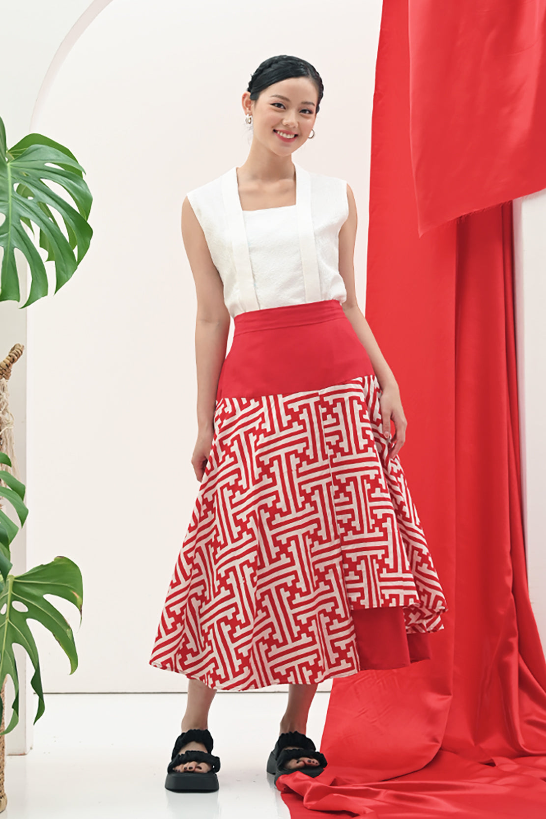 Mahardika Skirt Merah Putih P0227