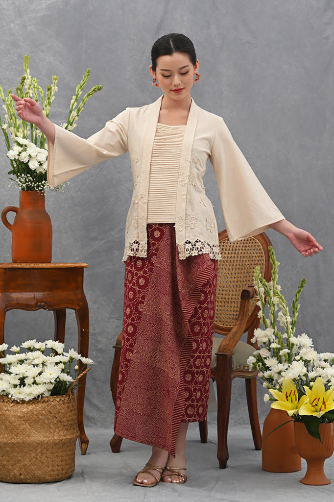 Kebaya Long Basic Brown T4048