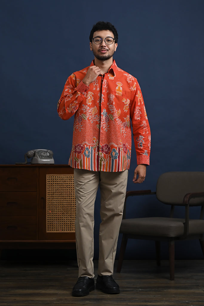 Betawi Wonogiren Orange Long L0154
