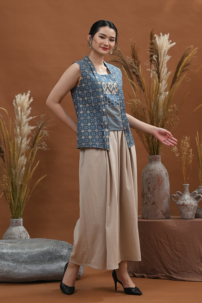 Kebaya Garut Sleeveless Blue T3048