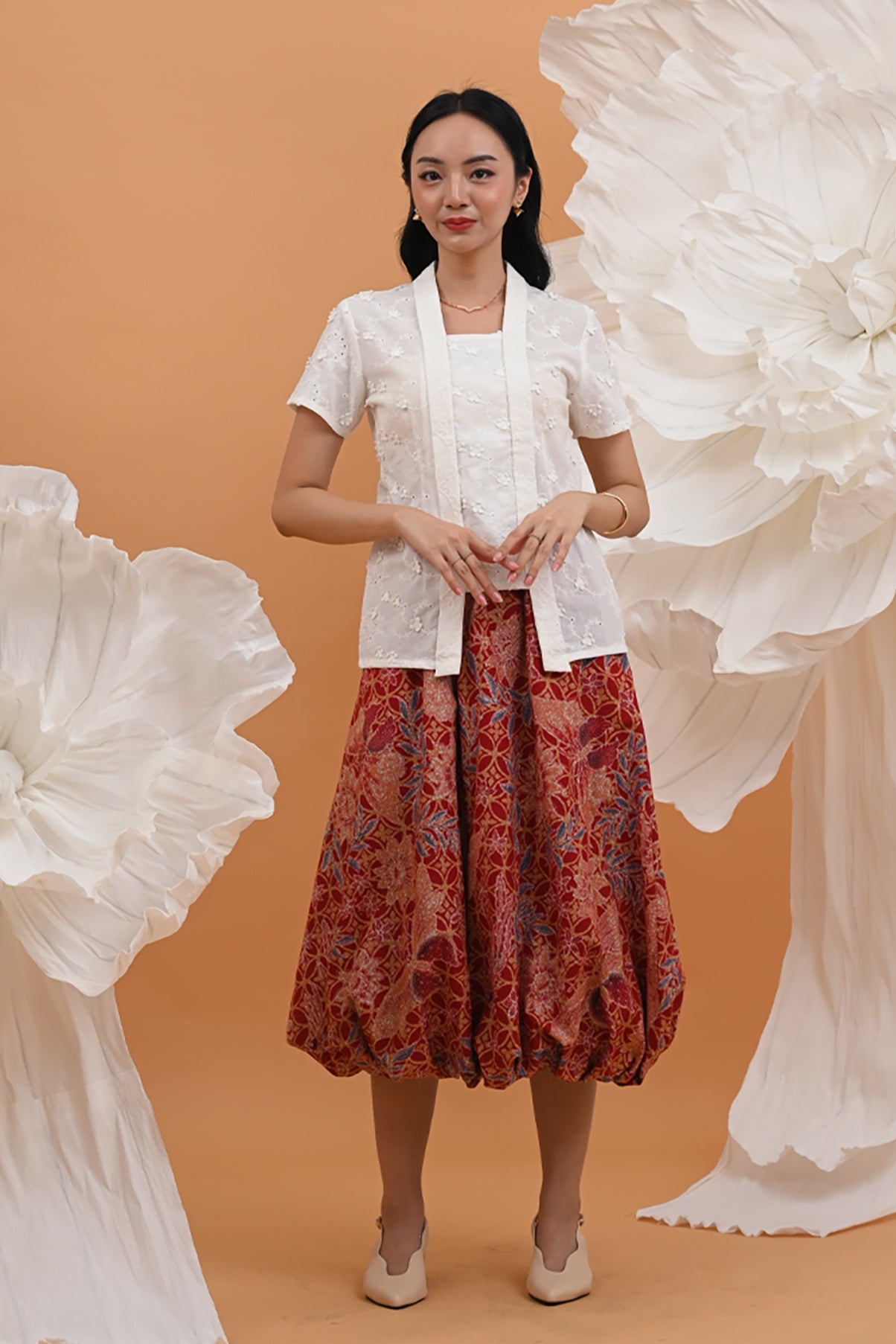 Balloon Skirt Encim Red P0467