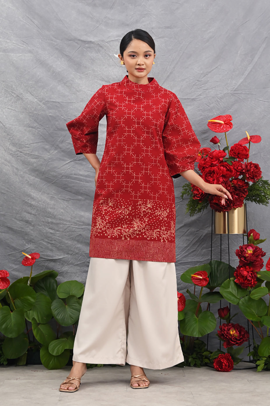 Lesi Dress Garut Merah D0550