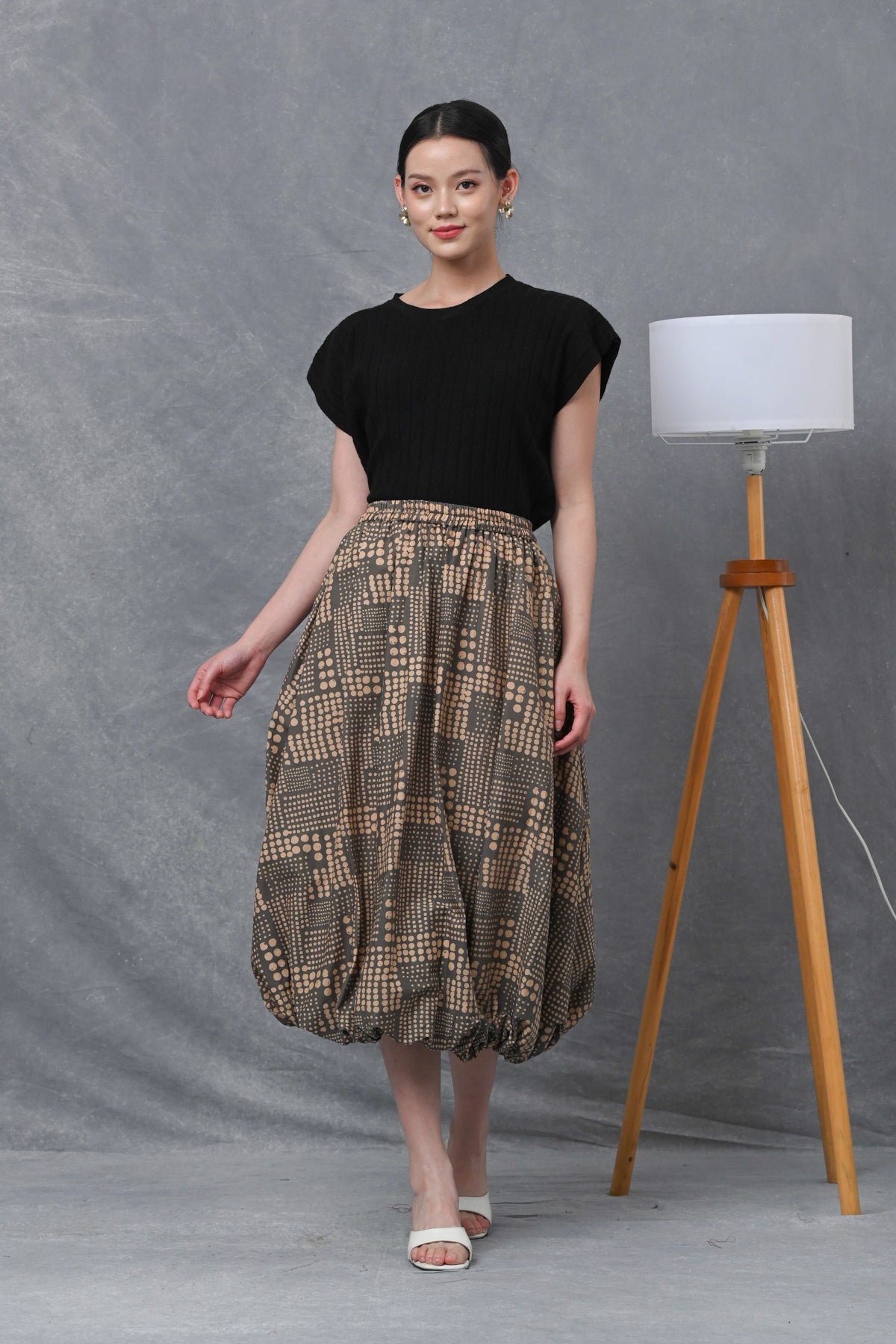 Ballon Skirt Garut Grey P0718