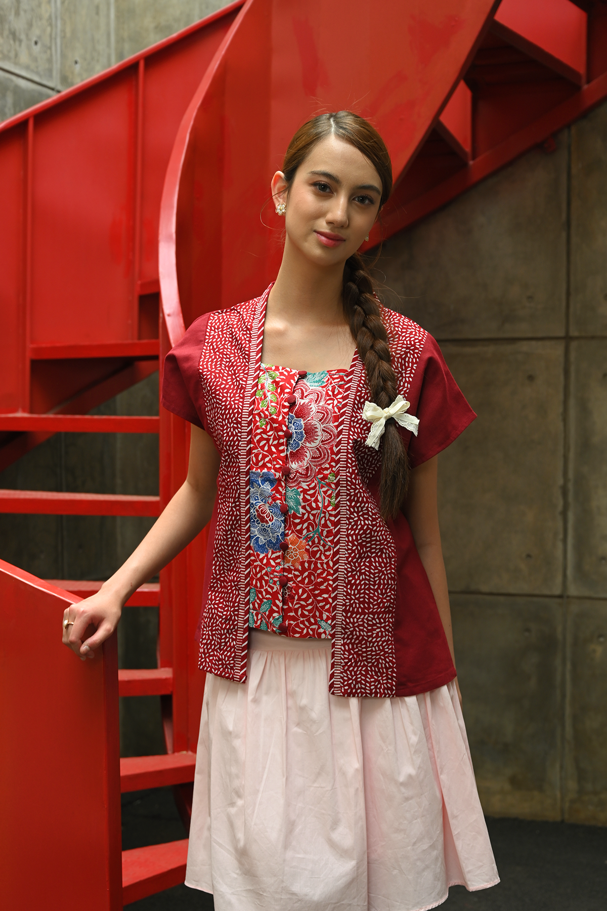 Kebaya Dhini Encim Maroon PART0518