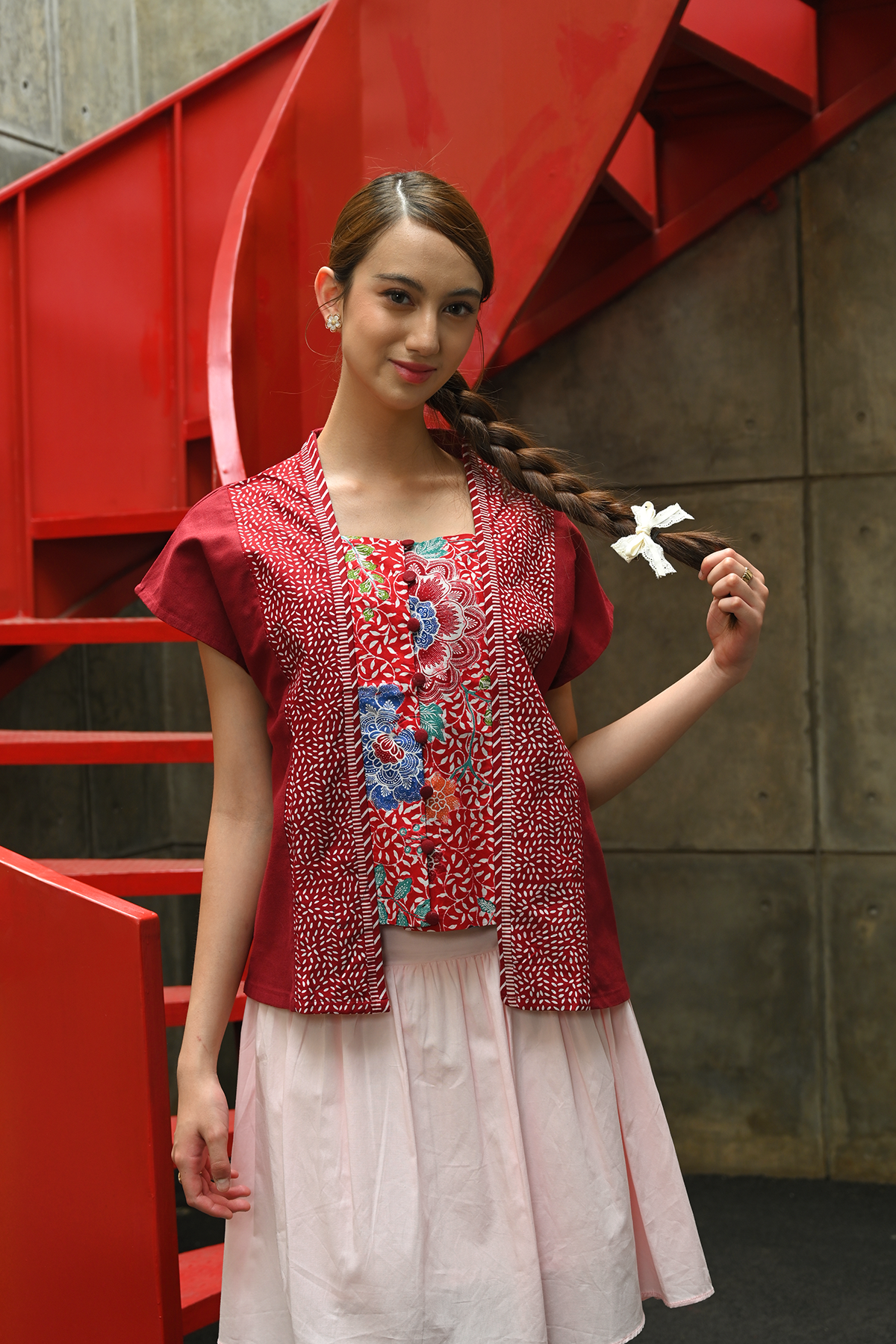 Kebaya Dhini Encim Maroon PART0518