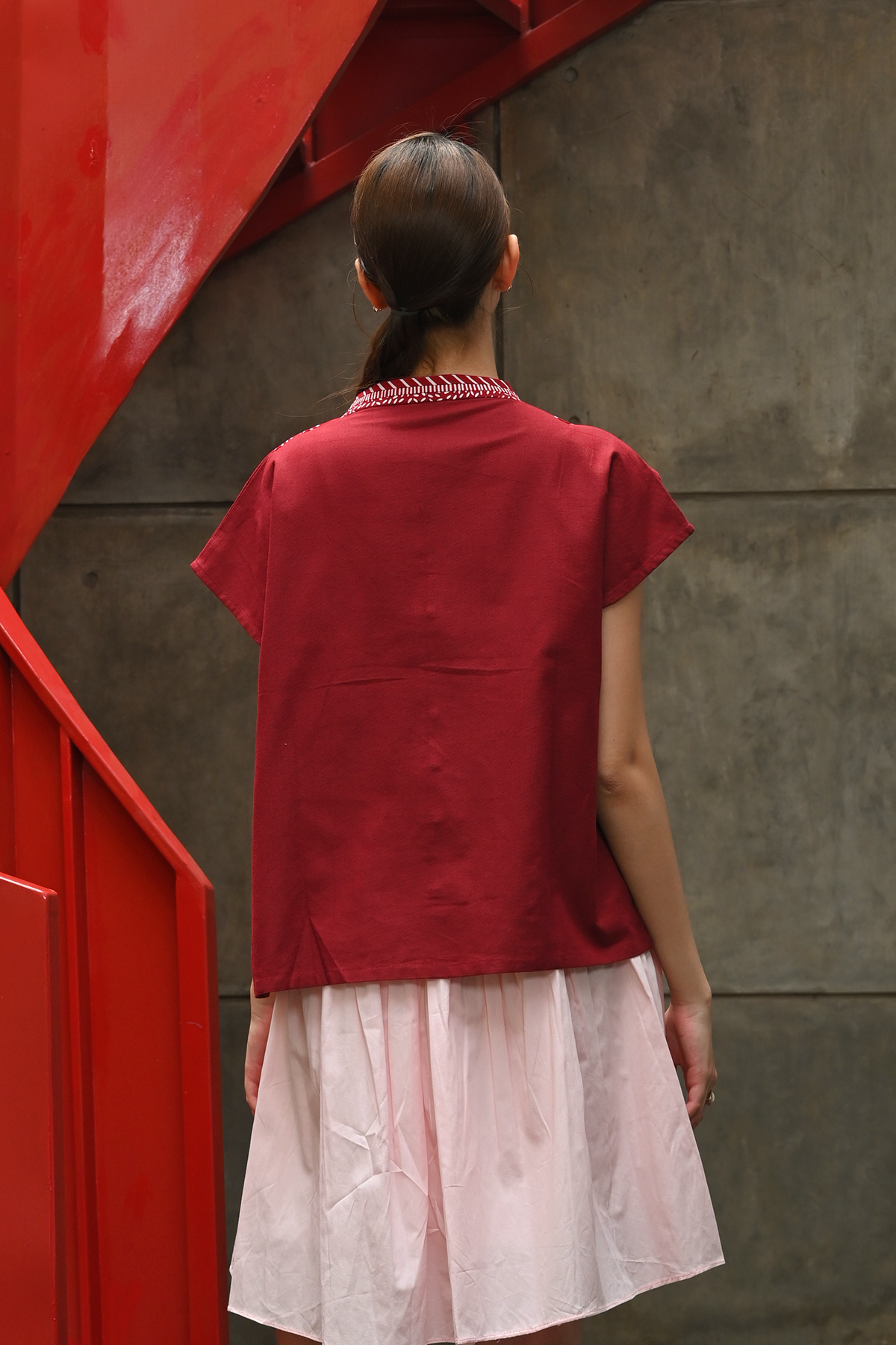 Kebaya Dhini Encim Maroon PART0518
