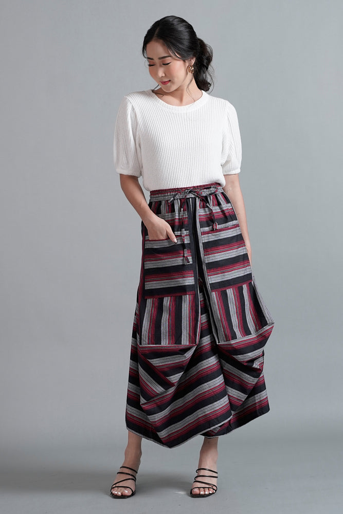 Adara Lurik Maroon Black P0145