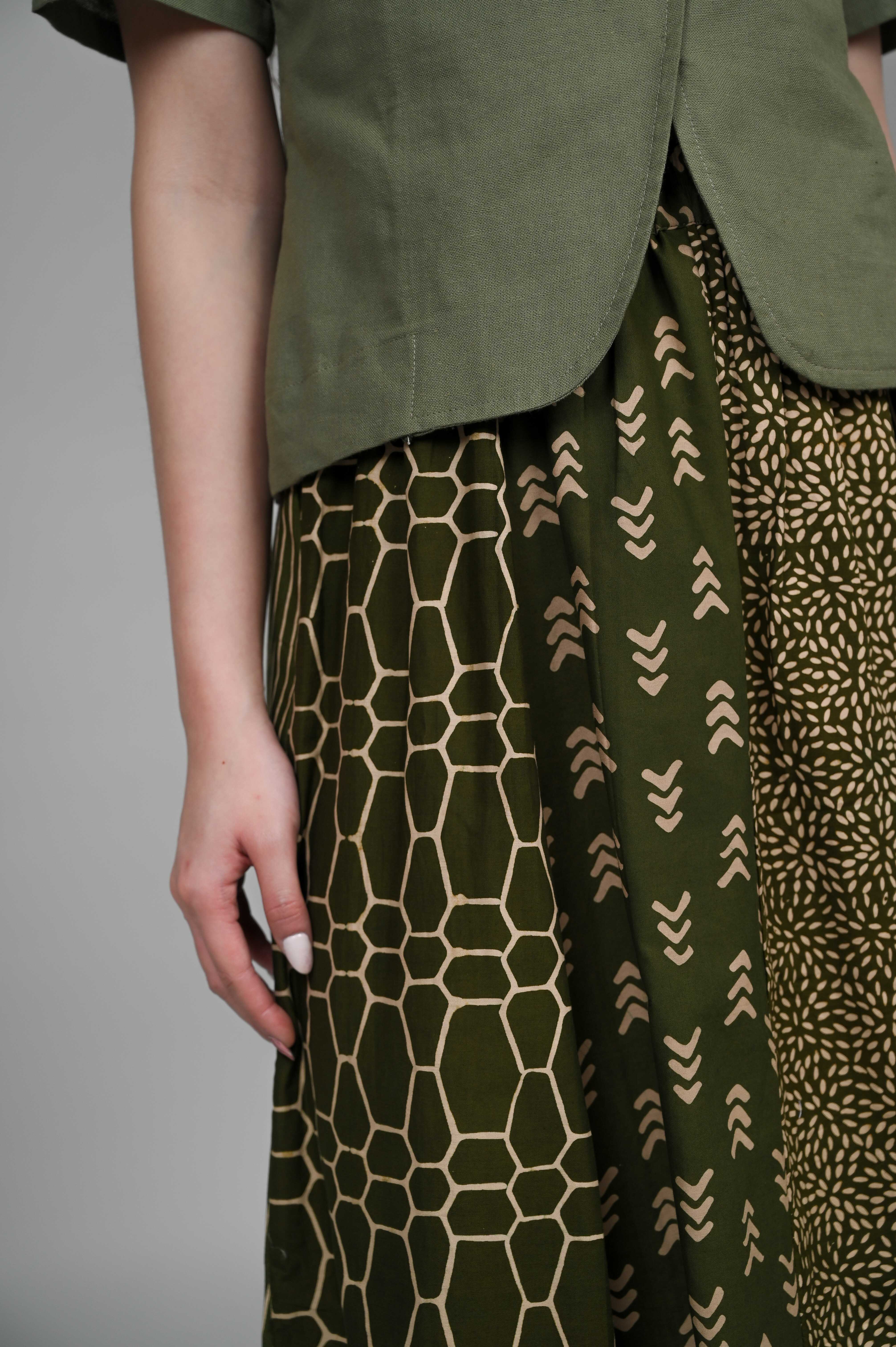 Evy Skirt Garut Green P0358