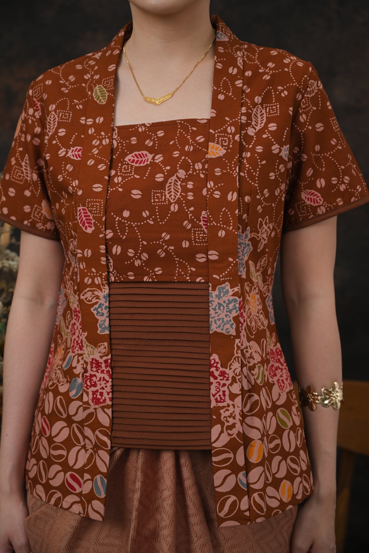 Kebaya Lipit Wonogiren Kopi T6264