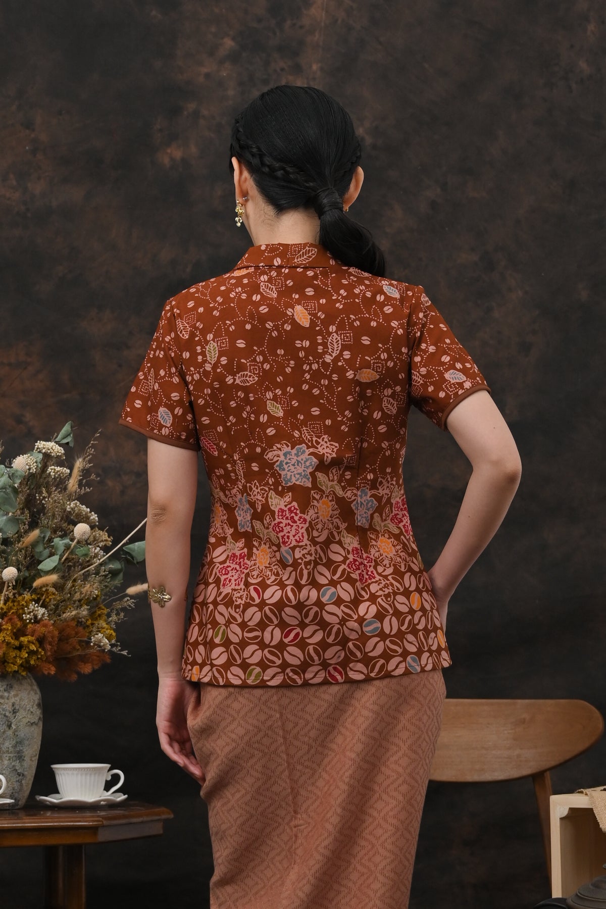 Kebaya Lipit Wonogiren Kopi T6264