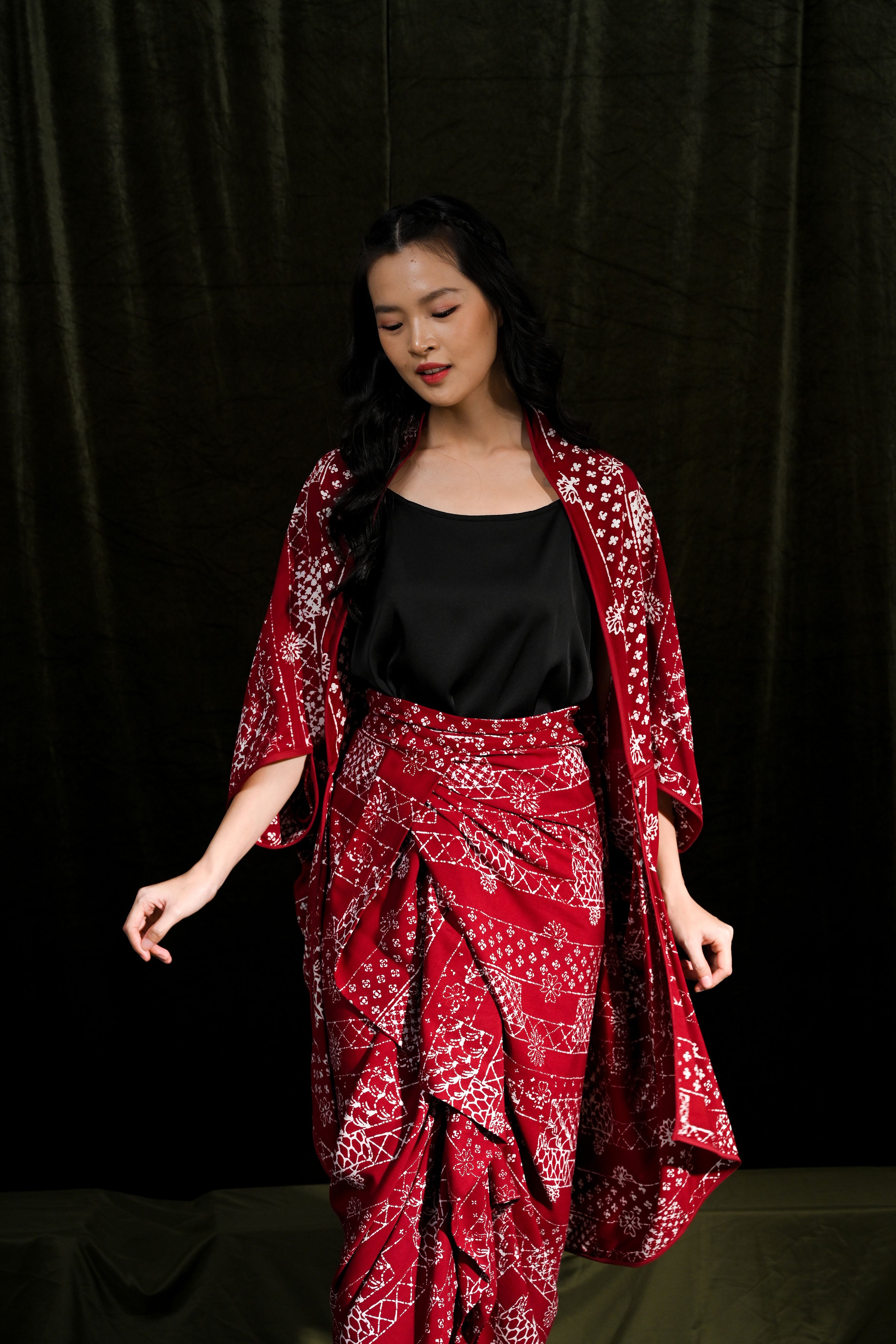 Outer Red Rayya Rayon T2781