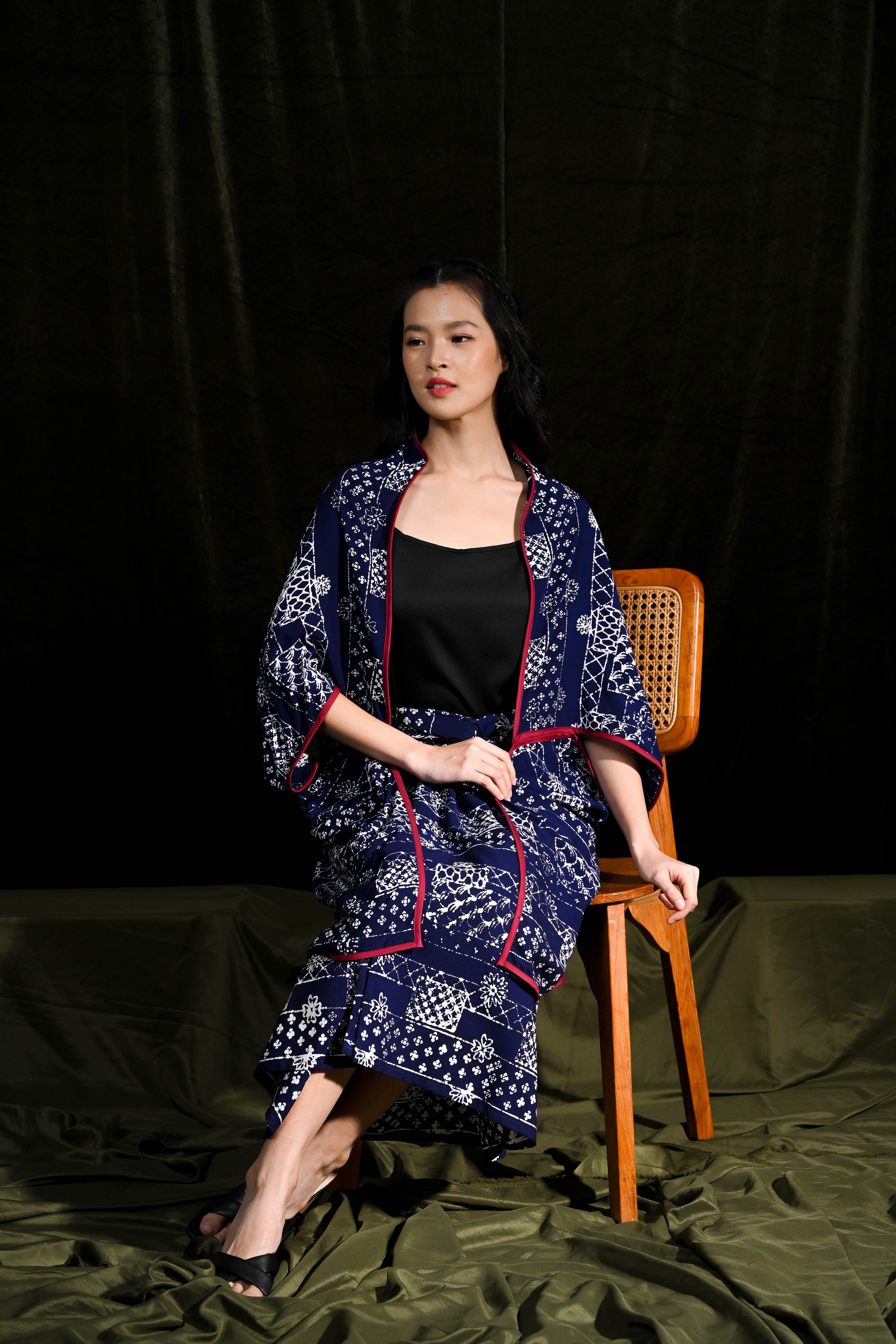 Outer Blue Rayya Rayon T2780