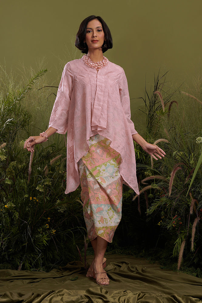 Elena Organza Pink Long T2134