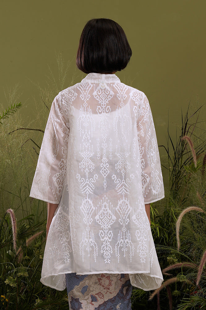 Elena Organza White Long T2131