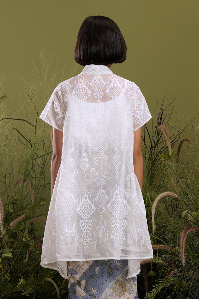 Elena Organza White Short T2126