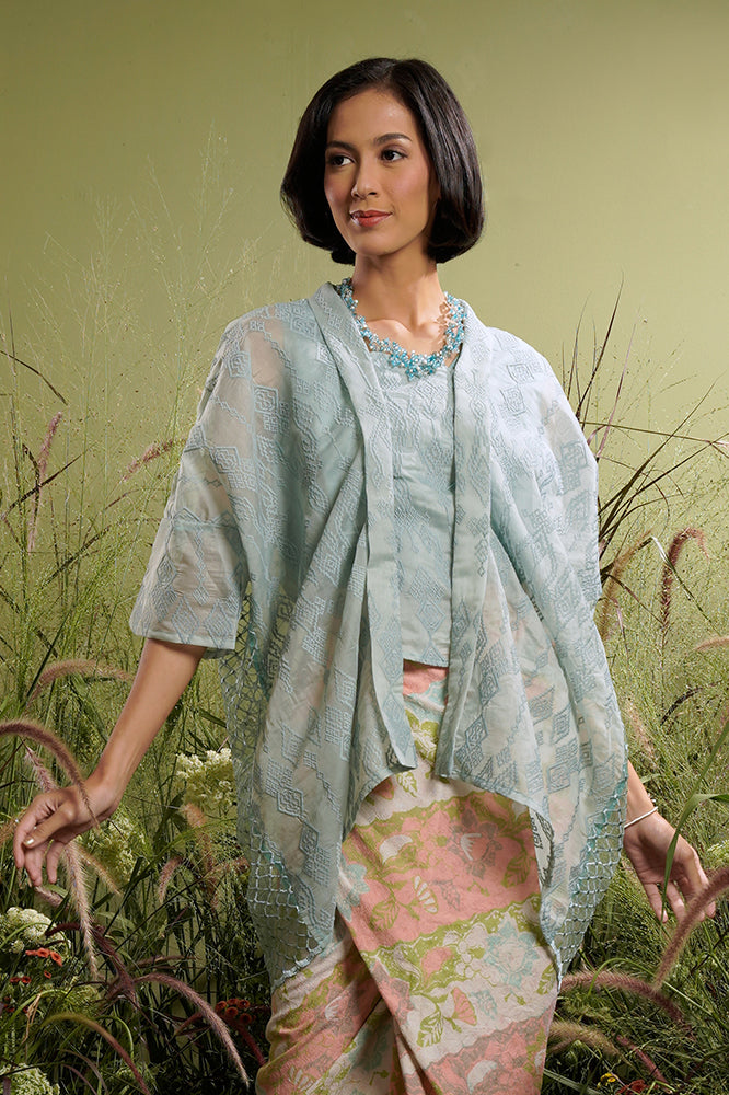 Kusuma Organza Green W Camisole T2138