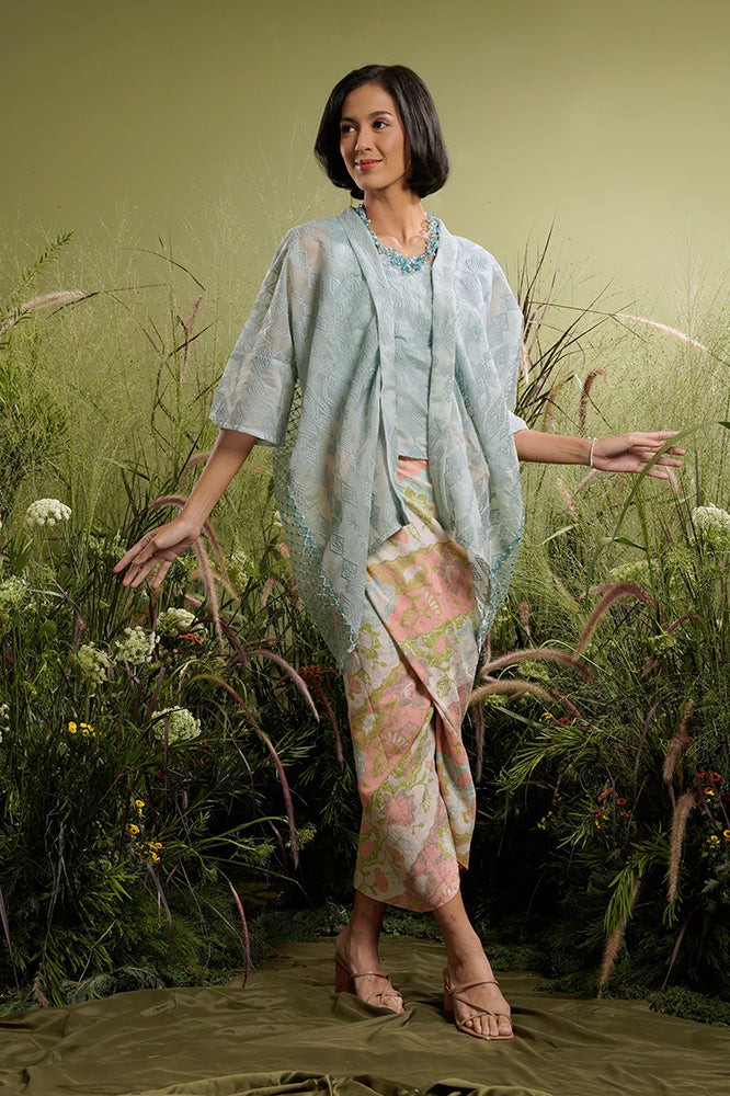 Kusuma Organza Green W Camisole T2138