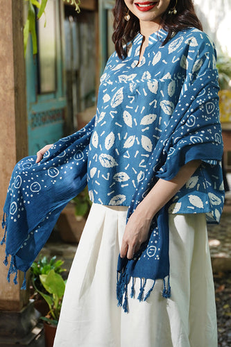 NONA RARA-Rempah Blue Nutmeg Shawl - A0019