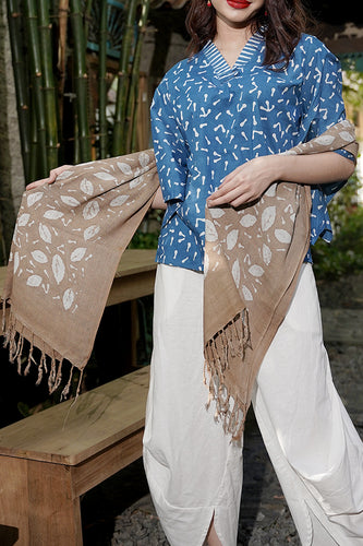 NONA RARA-Rempah Brown Bayleaf Shawl - A0022