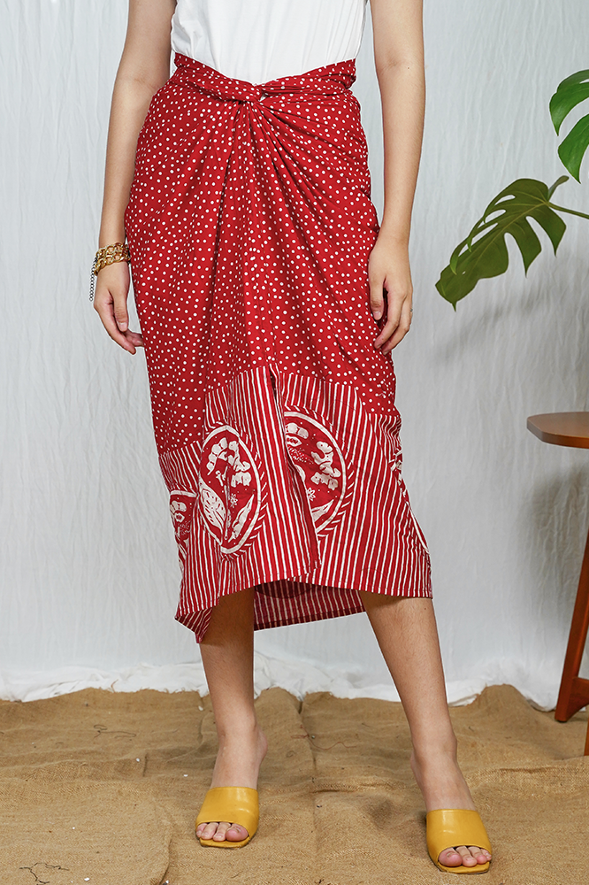 Rempah Skirt Red P0092