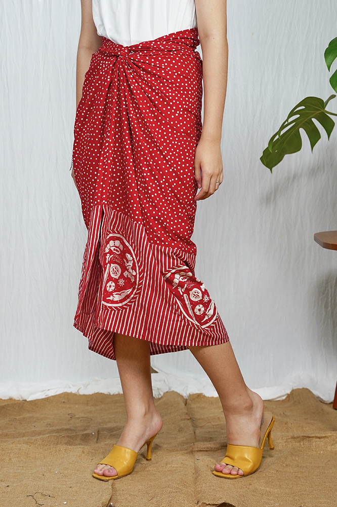 Rempah Skirt Red P0092