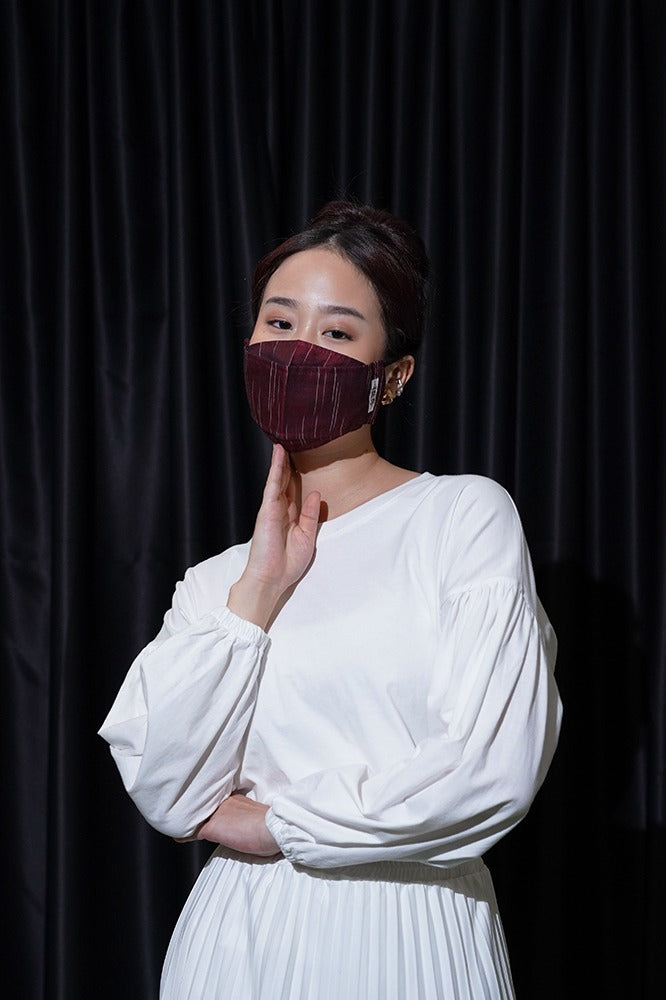 Masker Lurik Maroon