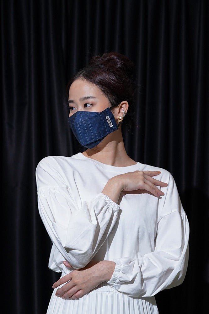 Masker Lurik Biru Donker