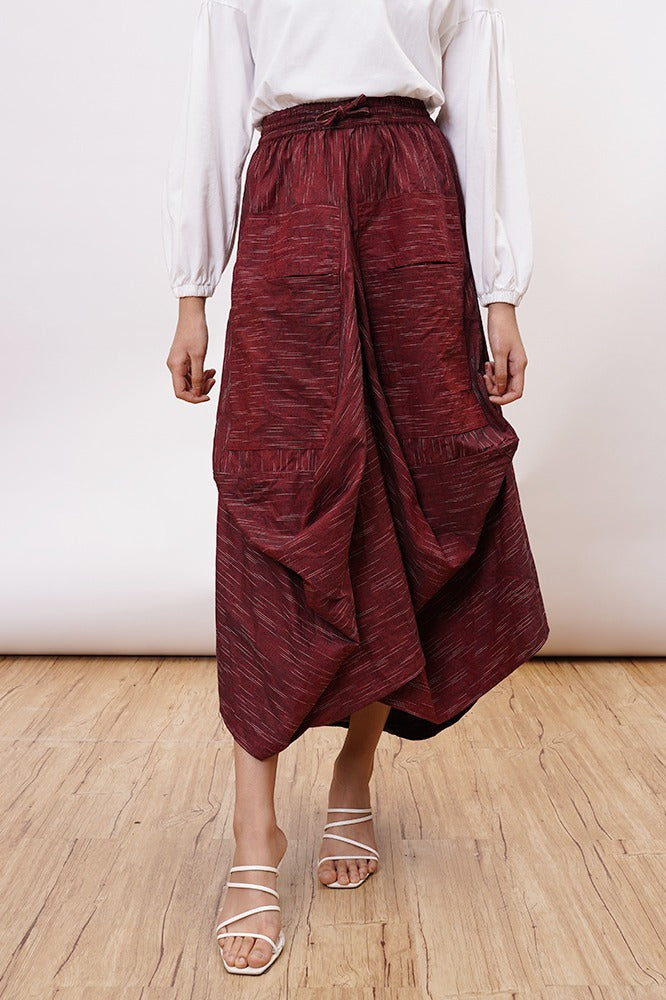 Adara Skirt Maroon P0057